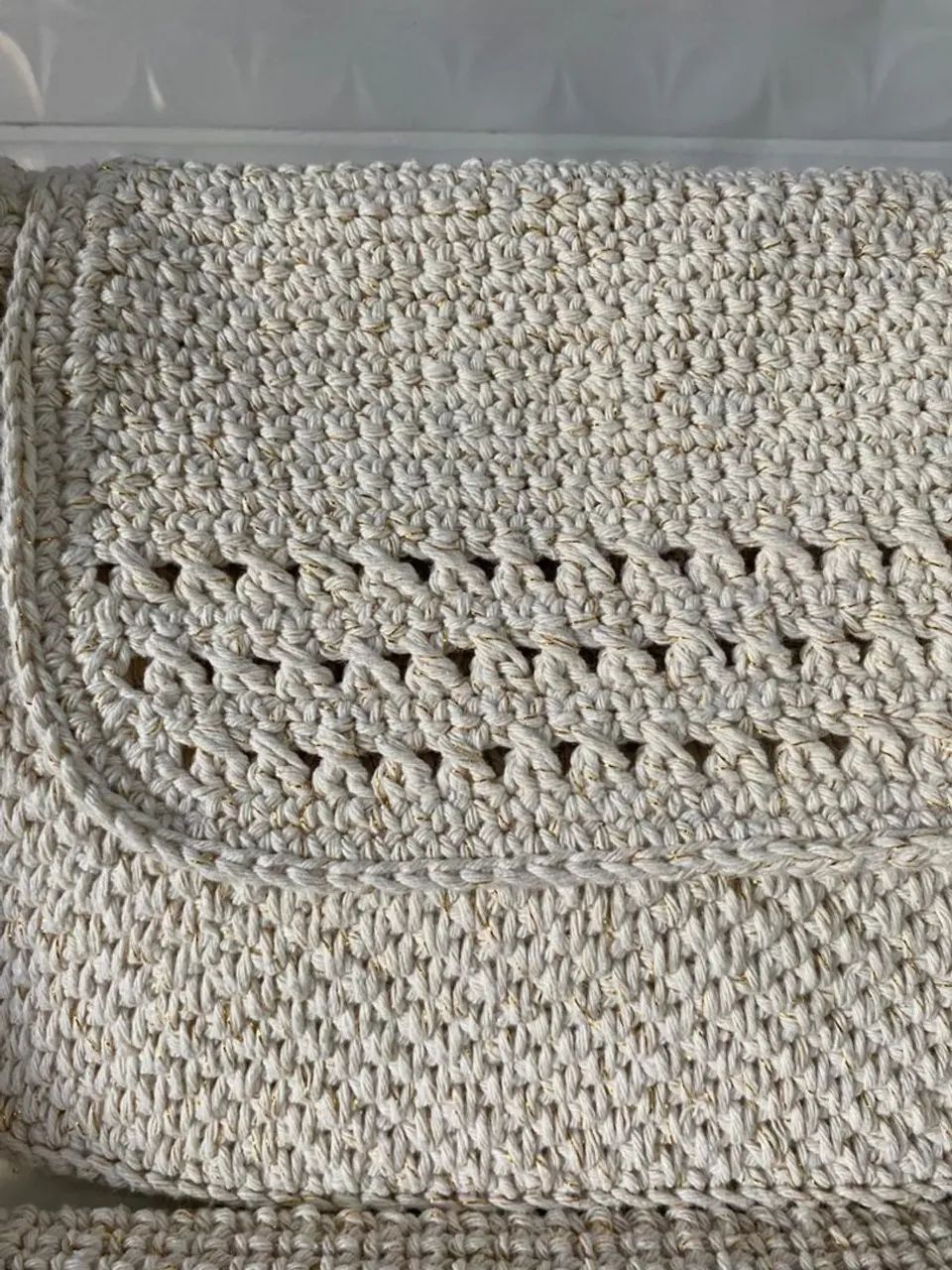 Bolsa de Ombro croche cru feminina genérica  - Foto 2