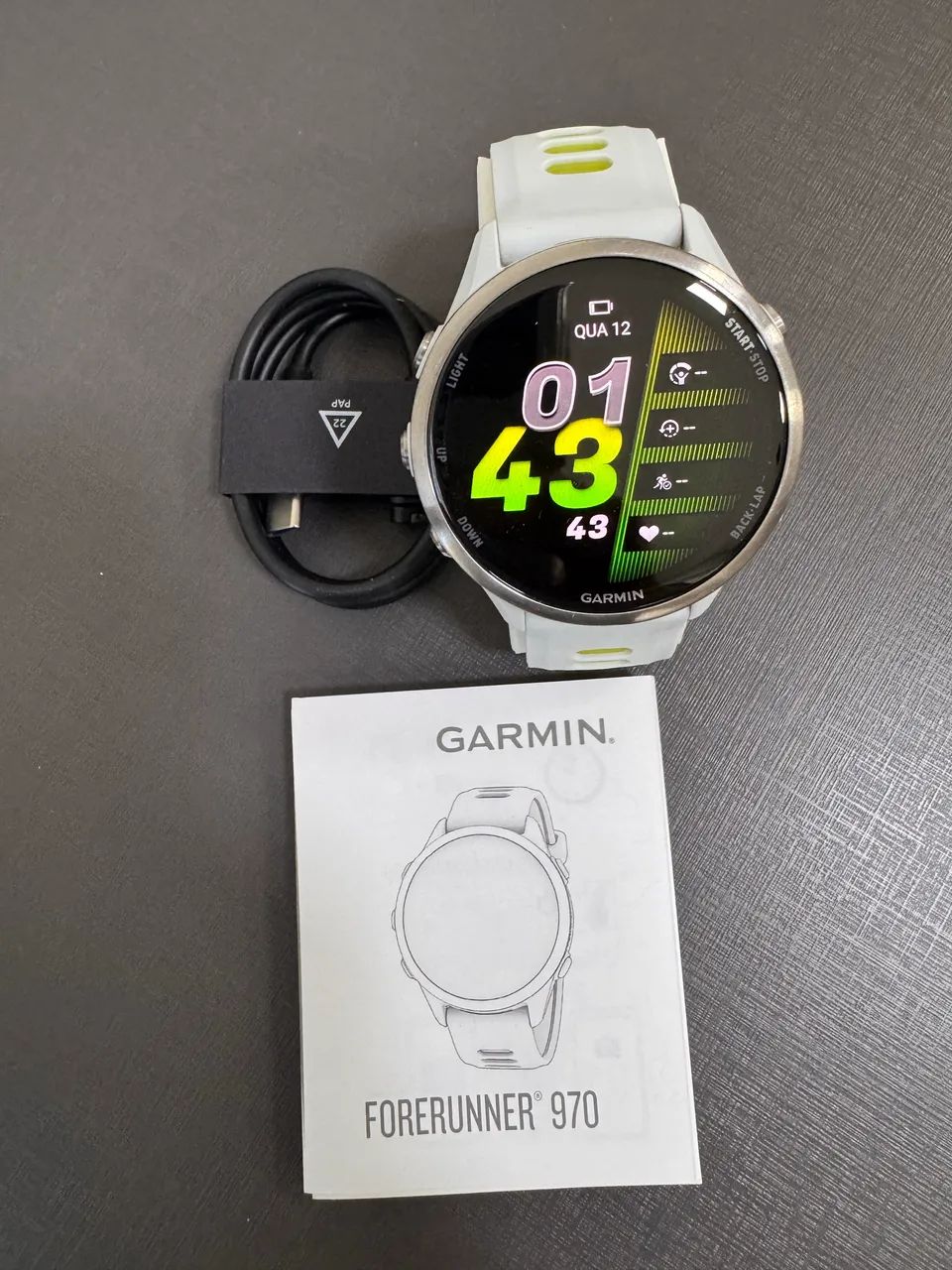 Relógio Garmin Forerunner 970 47mm Branco