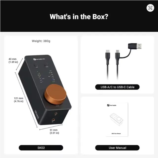 DAC e Amplificador Fosi áudio sk02, DSD e 256 PCM, Aceita fones