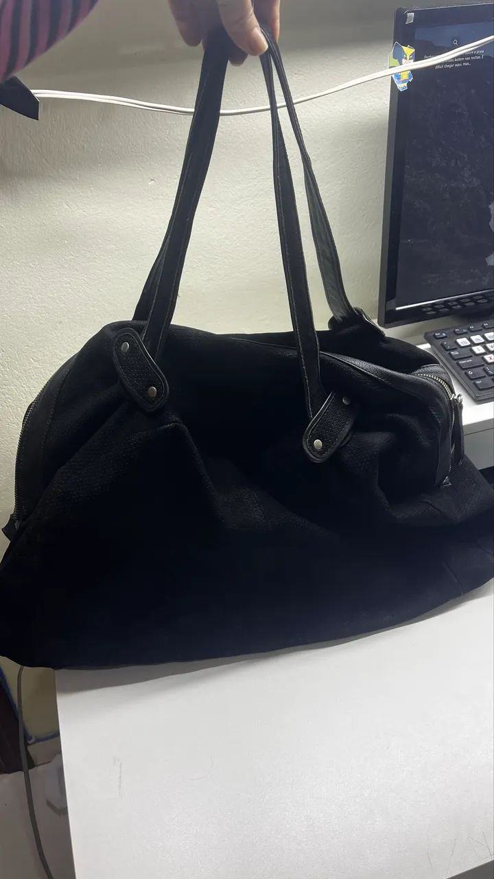 Bolsa Mala couro legítimo de pelica  - Foto 3