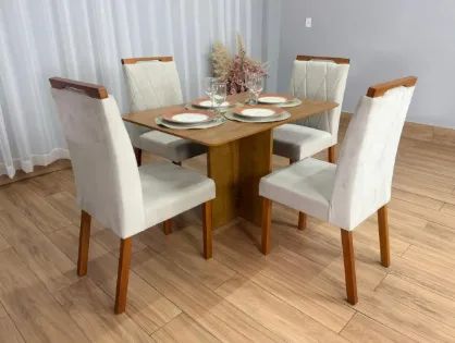 Mesa Salinas 1,20 Com 4 Cadeiras Moderna Sala De Jantar (VALOR NÃO INCLUI MONTAGEM) - Foto 5