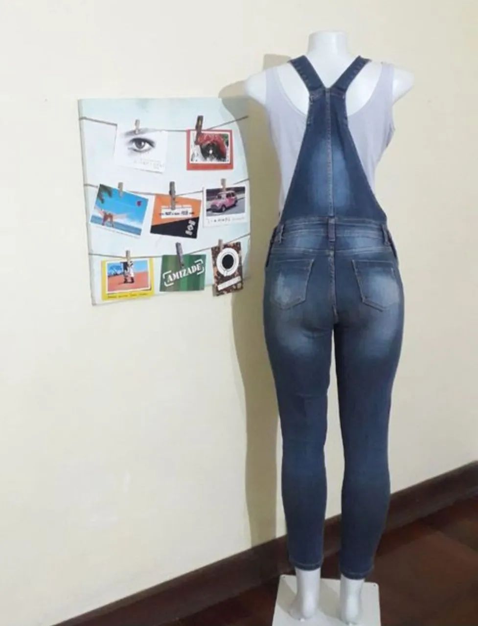 Macacão longo feminino jeans tam 38 - Foto 2