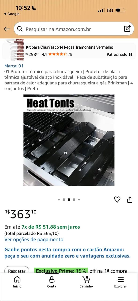 06 Protetores térmicos para churrasqueira | ajustavel de aço inoxidável - Foto 3