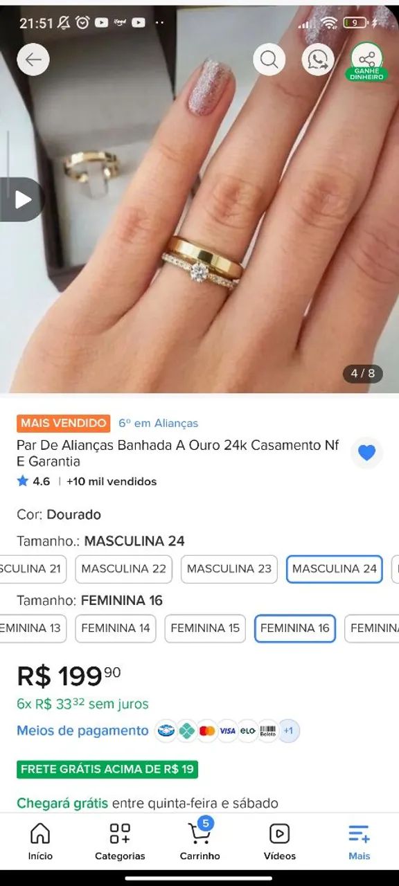 Par de alianças  - Foto 2