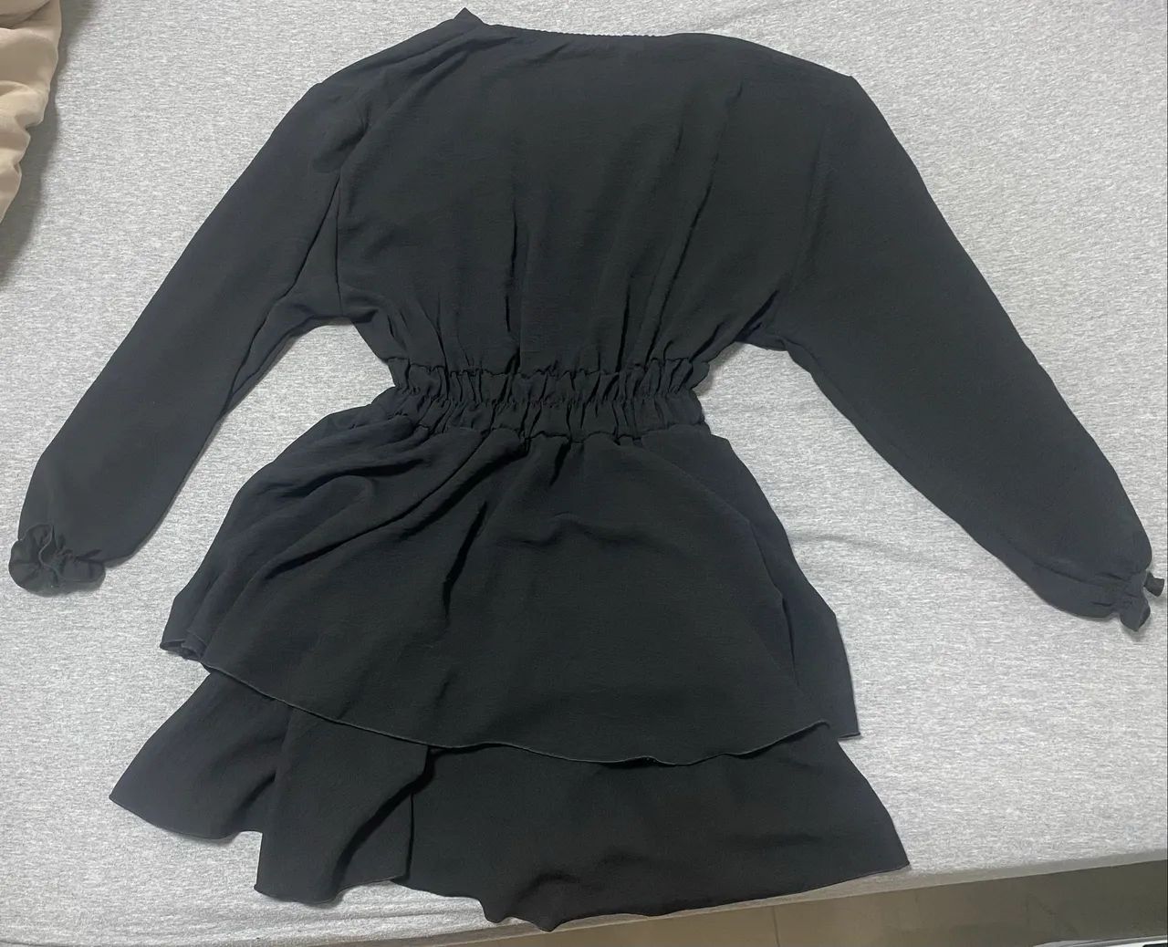Vestido Curto Manga Longa Preto G - Foto 2
