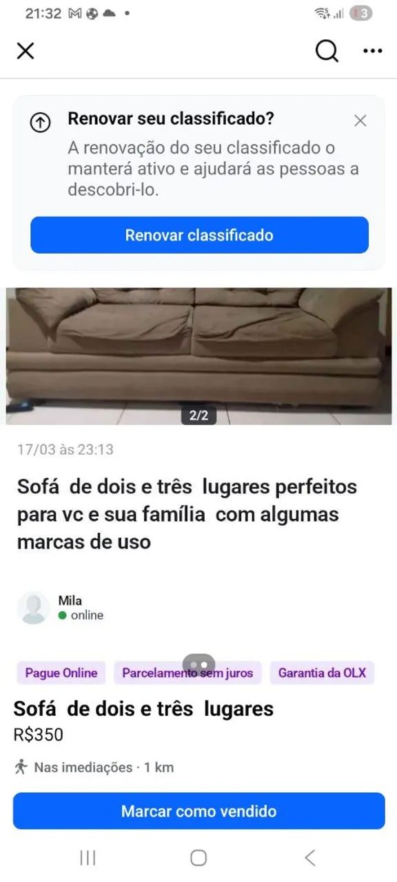 Vendo sofá  dois e três  lugares  no pretinho. - Foto 2