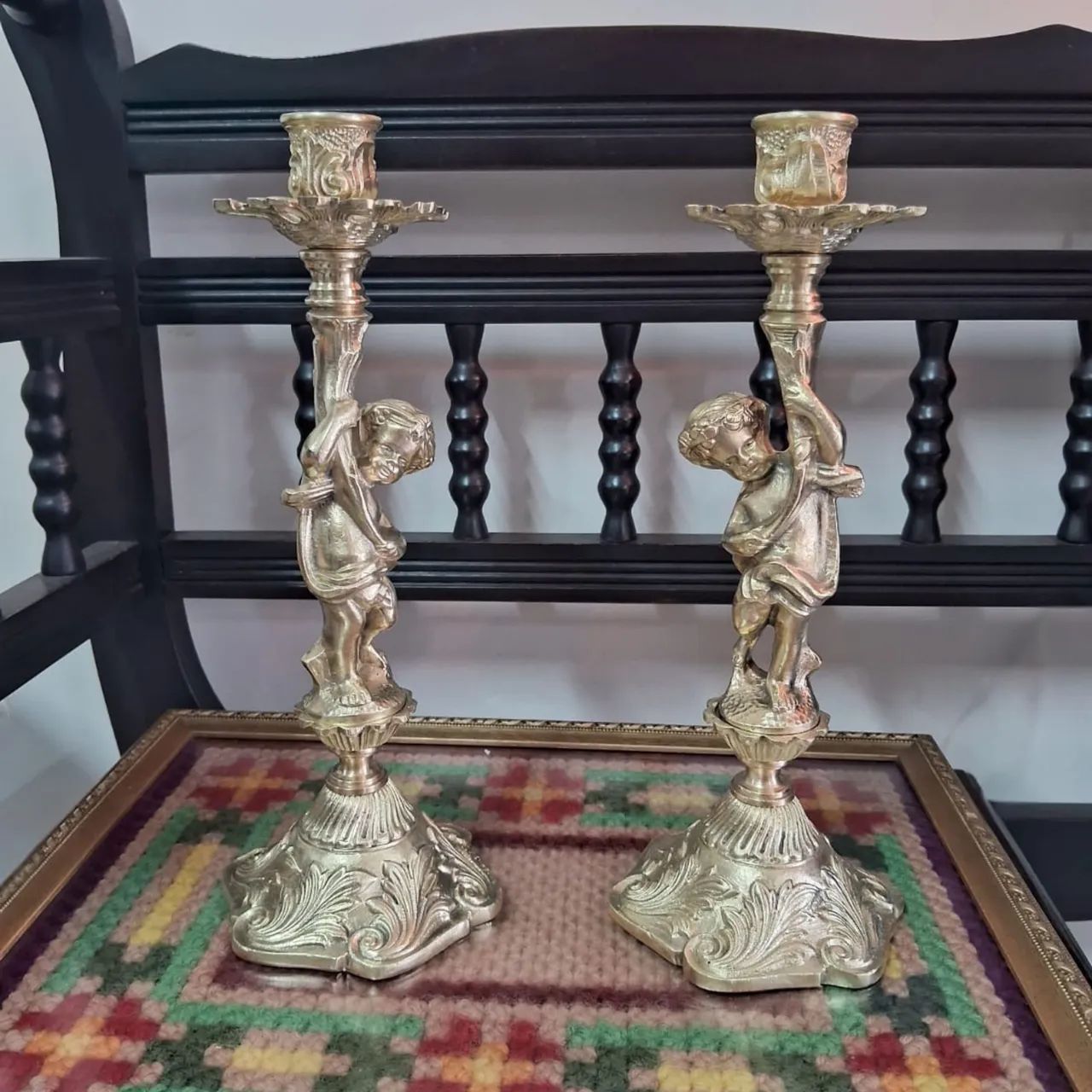 Par de castiçais em bronze maciço - Foto 5