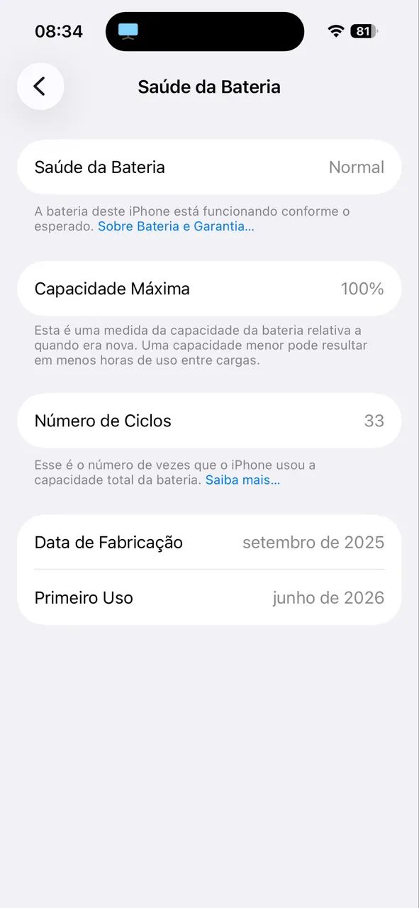 IPhone 16 256GB bateria 100%