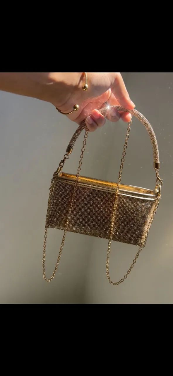 Bolsa stras dourada  - Foto 2
