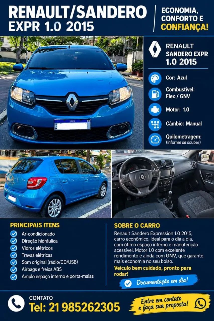 Renault Sandero EXPRESSION HI-POWER 1.0 16V 5P 2015