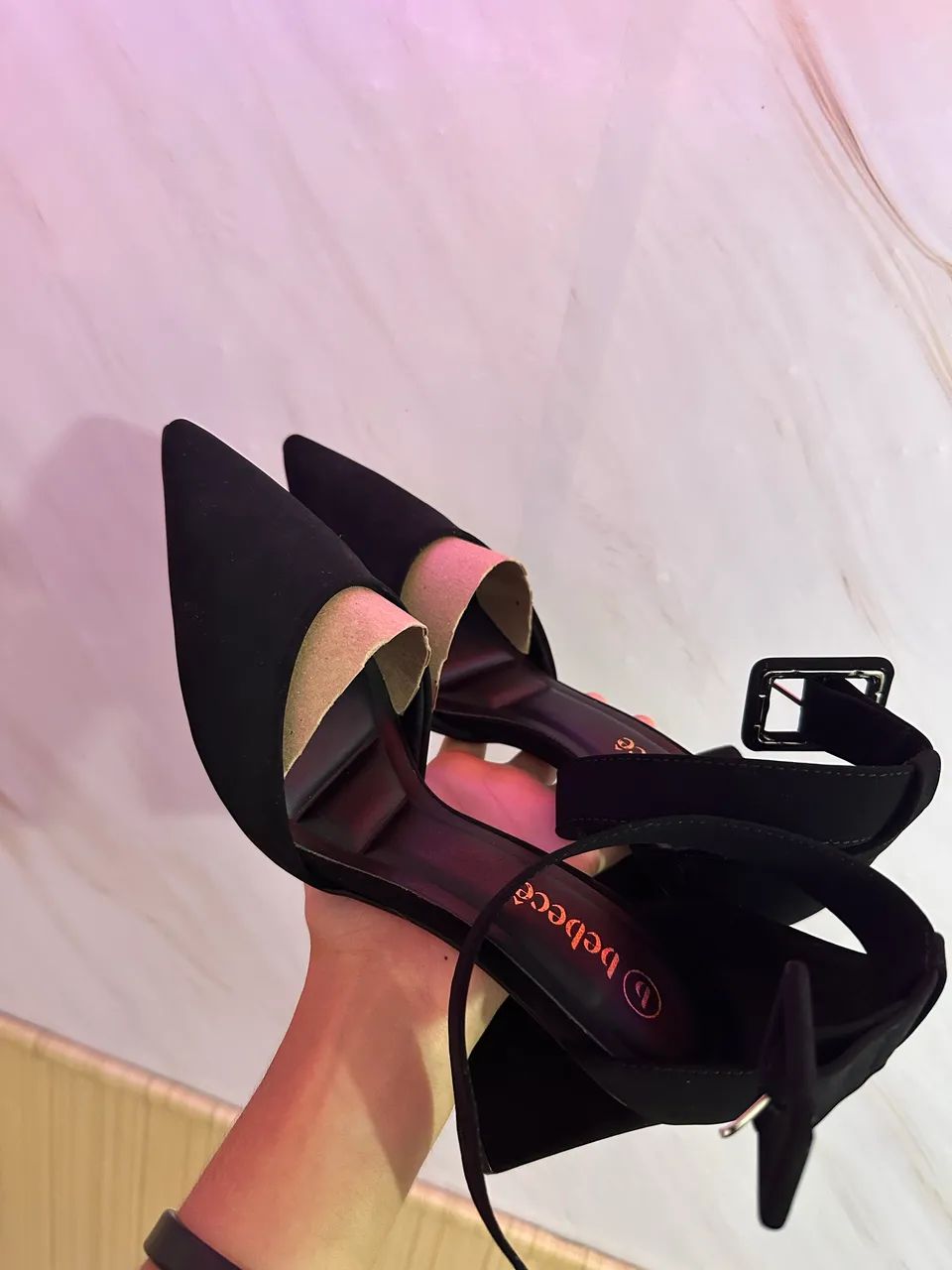 scarpin bebecê slingback preto - Foto 2