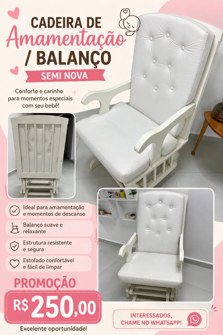Cadeira de amamentação com balanço  - Foto 4