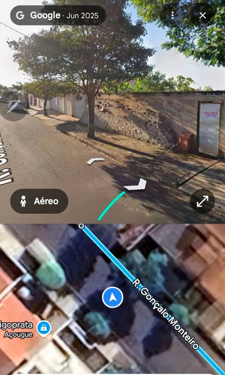 Terreno todo fechado com muros e plano