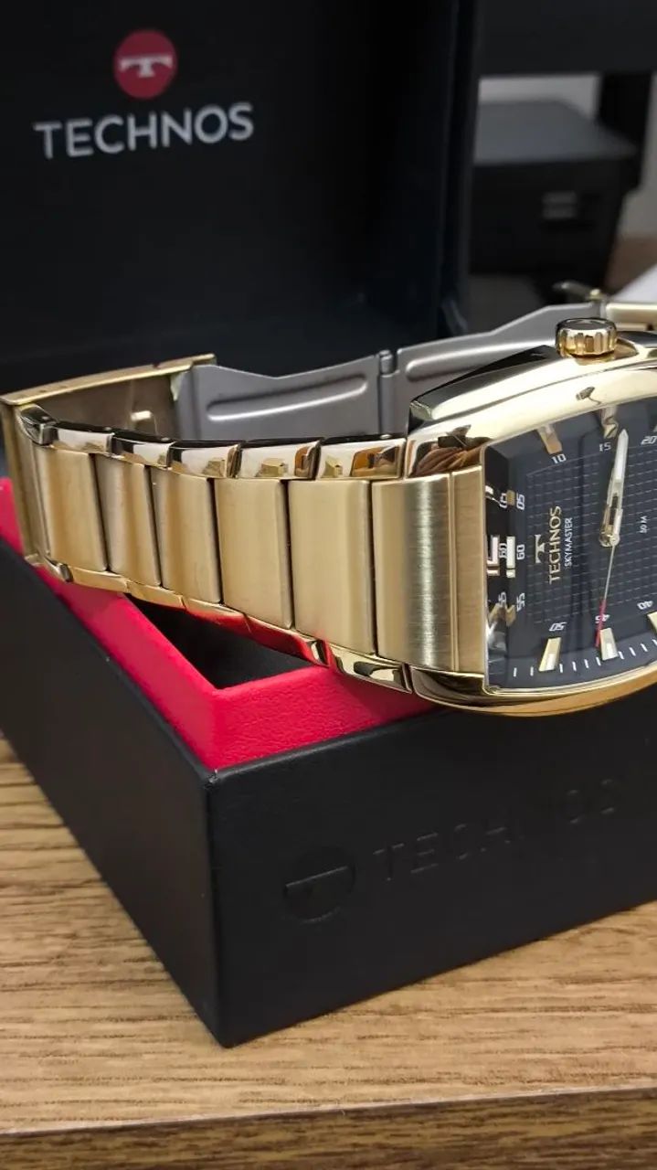 Relógio Masculino Technos Skydiver Dourado.  - Foto 2