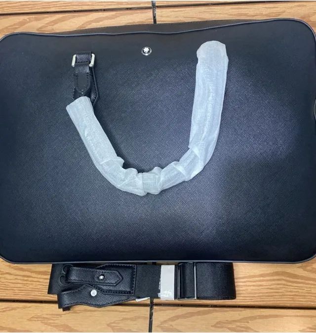bolsa pasta masculina montblanc preta