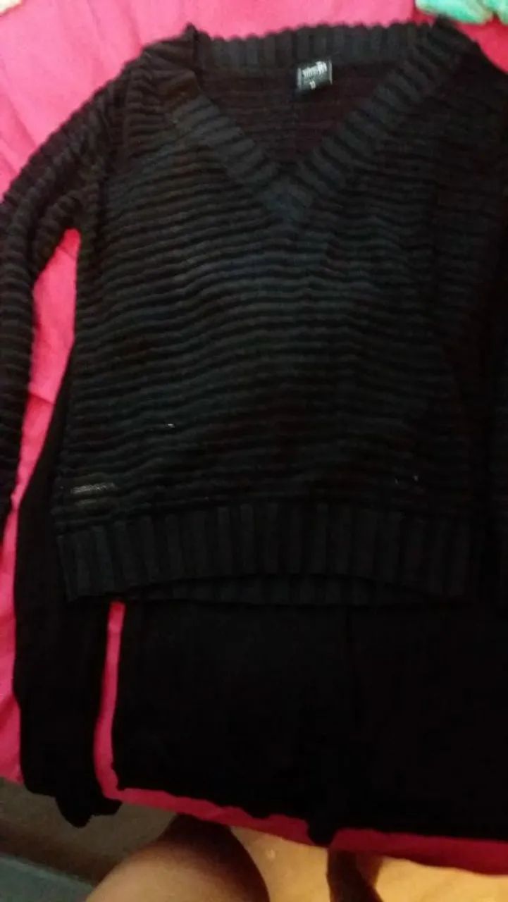 Lote de tecido, em retalhos cor preto em lycra  - Foto 3