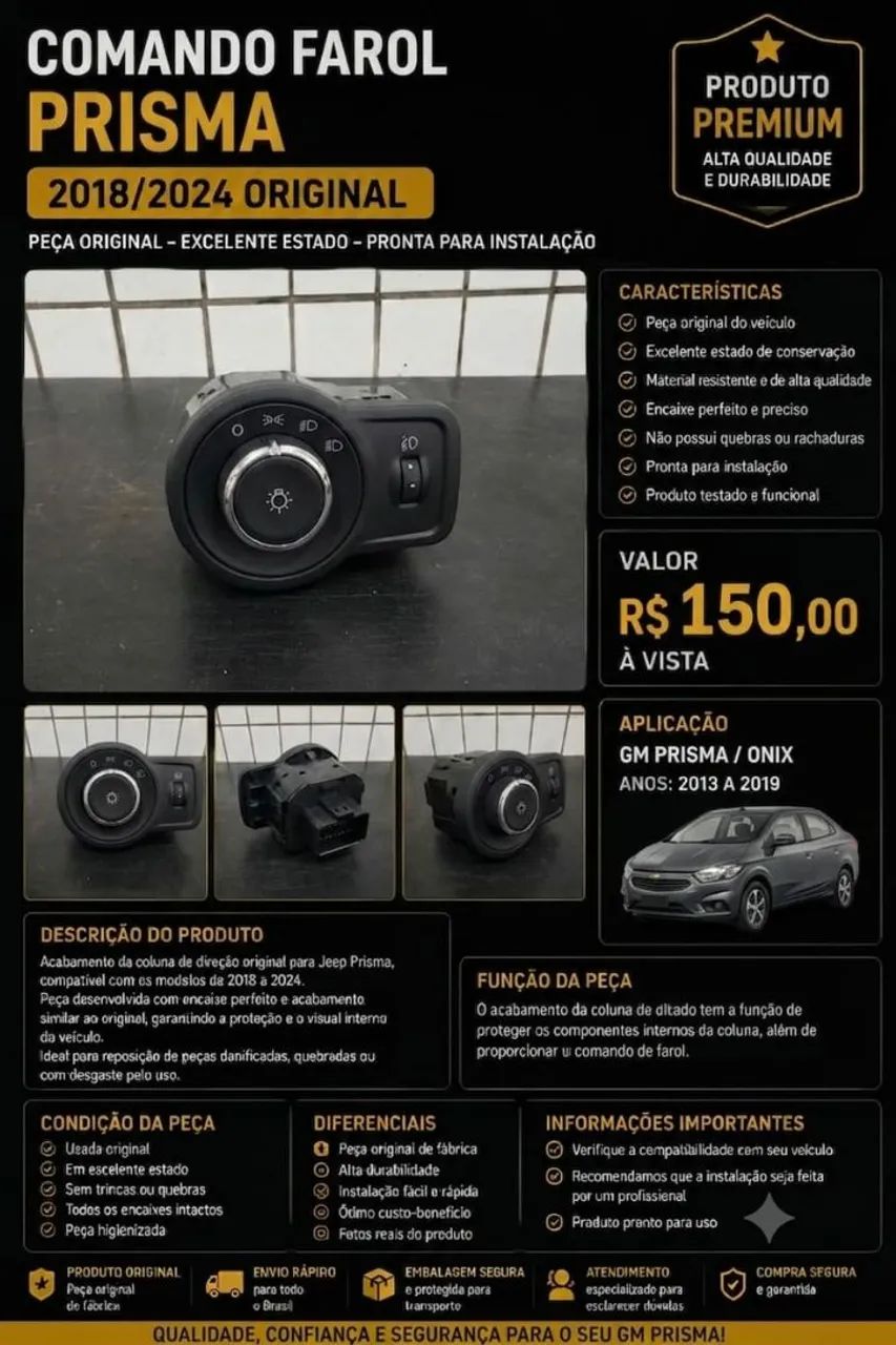 Comando Farol Prisma / Original