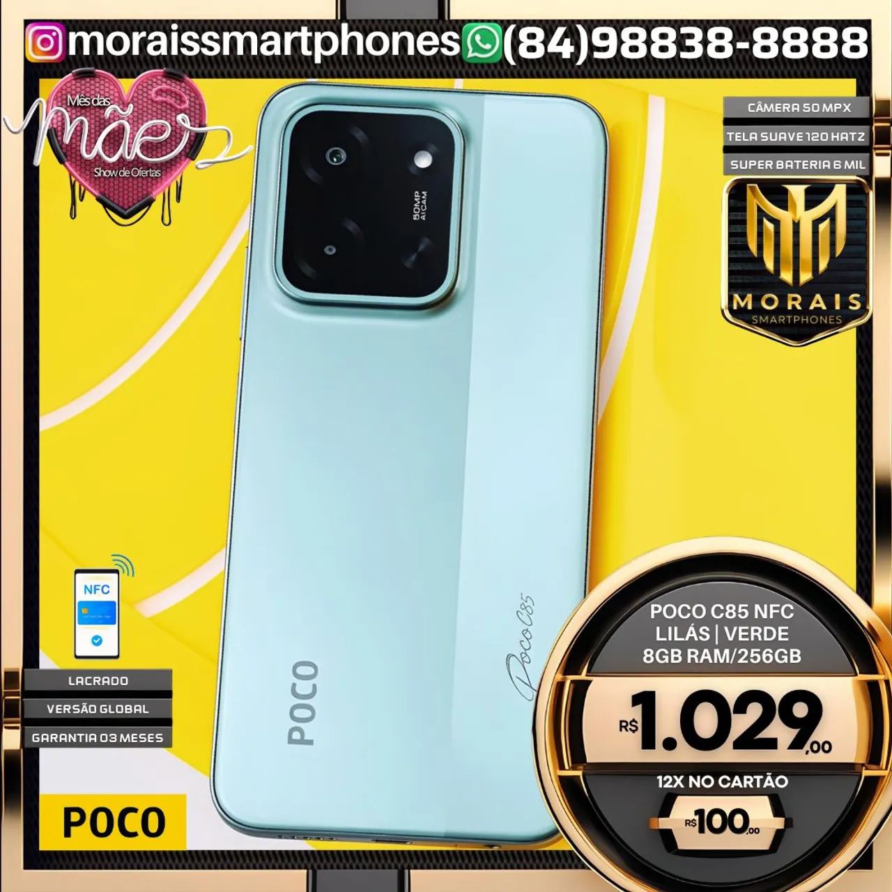 Poco C85 NFC - Verde, Lilás - 256GB | 8GB RAM - LACRADISSIMO
