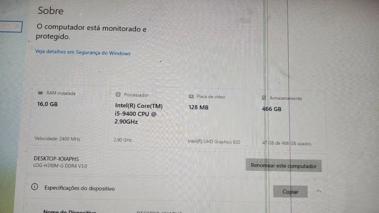 PC gamer I5 9400/ 16 gb ram/ so pegar e usar !! - Foto 3