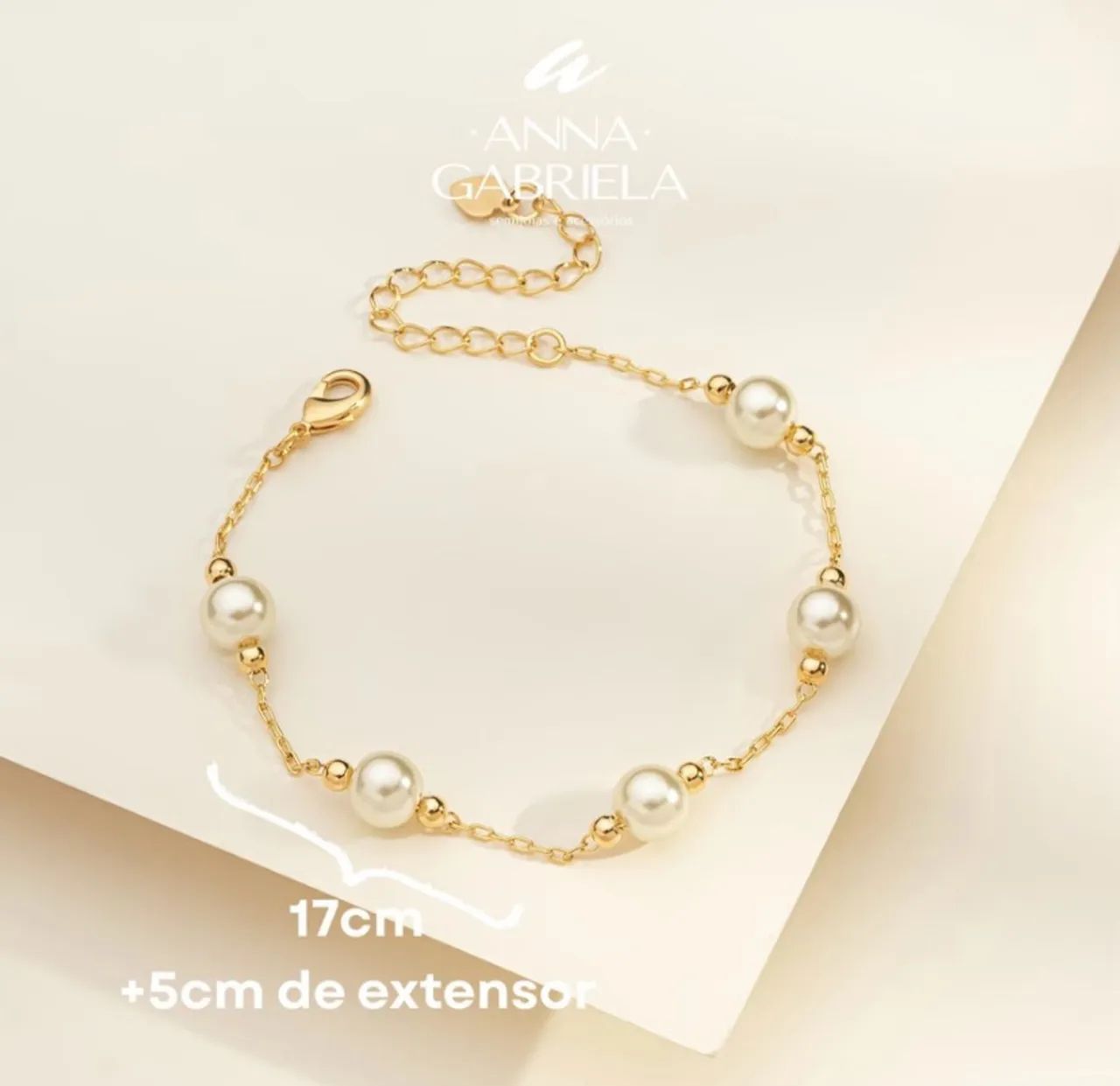 Pulseira Feminina Pérolas Banhada a Ouro 18k - Semijoia Nova  - Foto 3
