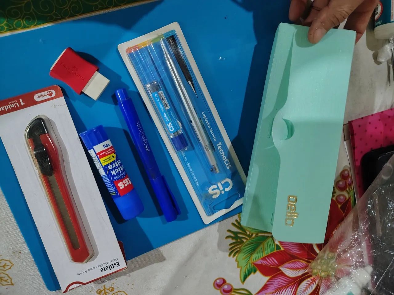 Kit fe papelaria + porta lápis 