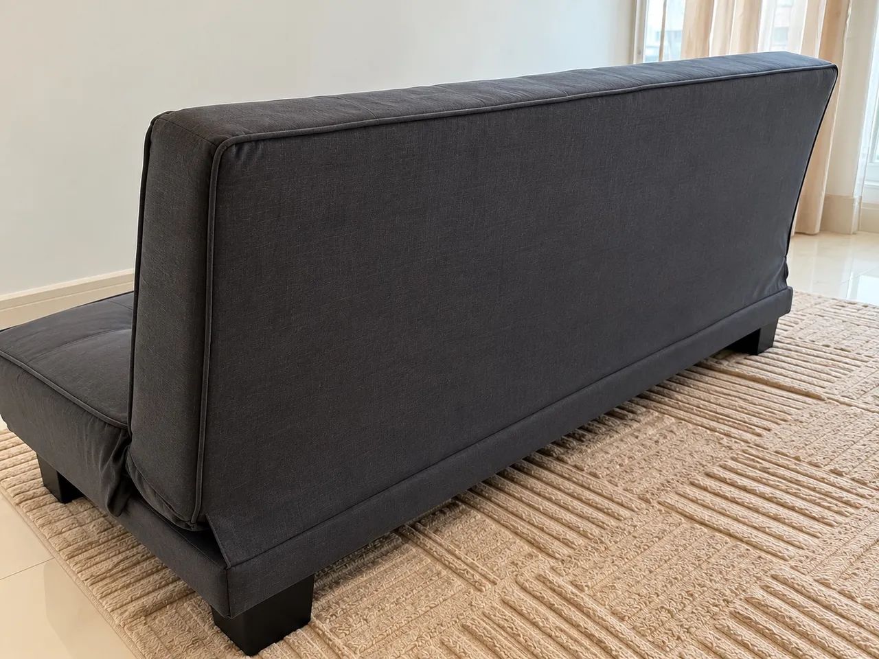Sofá-Cama 3 Lugares Cinza - Confortável e Espaçoso - Foto 3