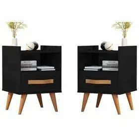 Mesa Cabeceira Par Kratos Retro 1 Gaveta - (Oferta)! - Foto 2