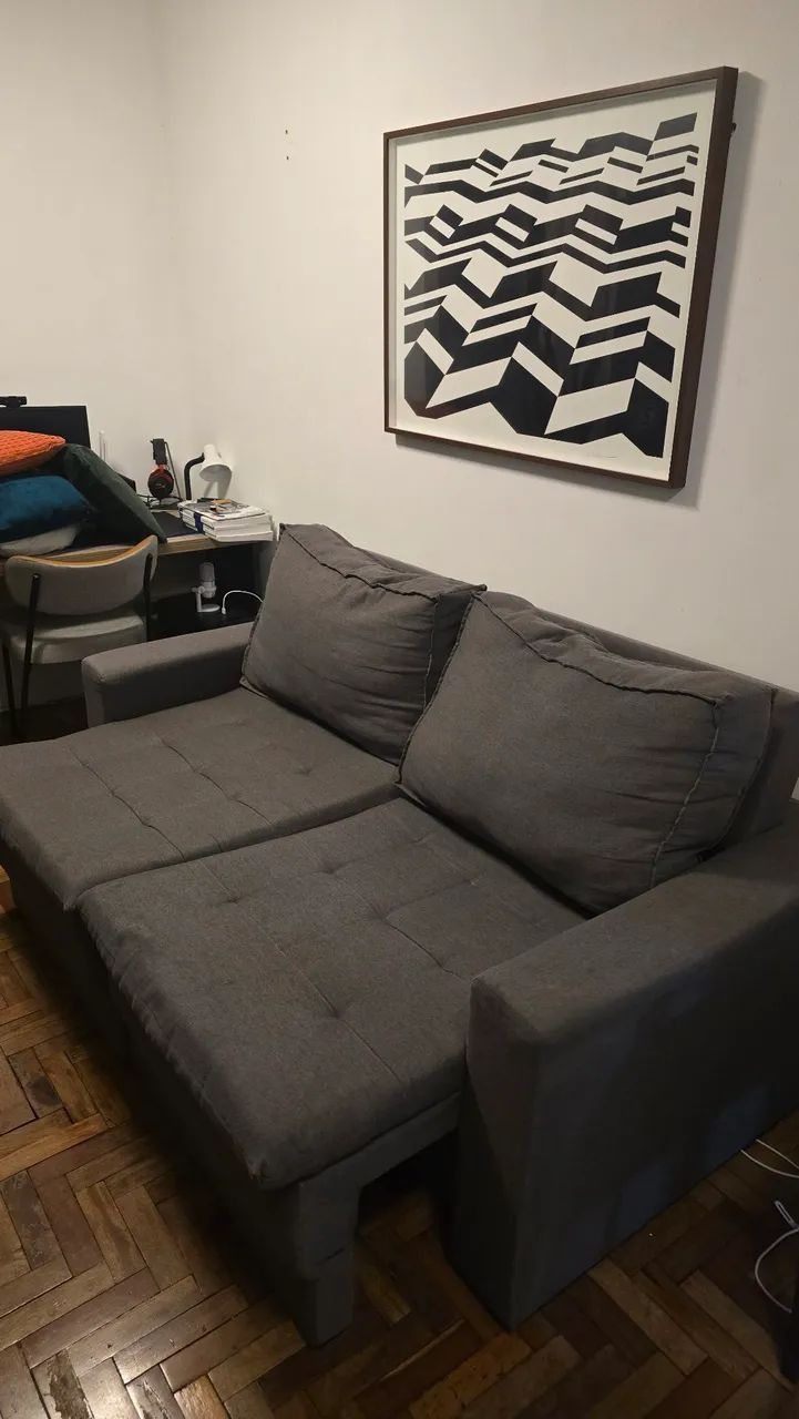 Sofá Retrátil Cinza - 180cm - Foto 3