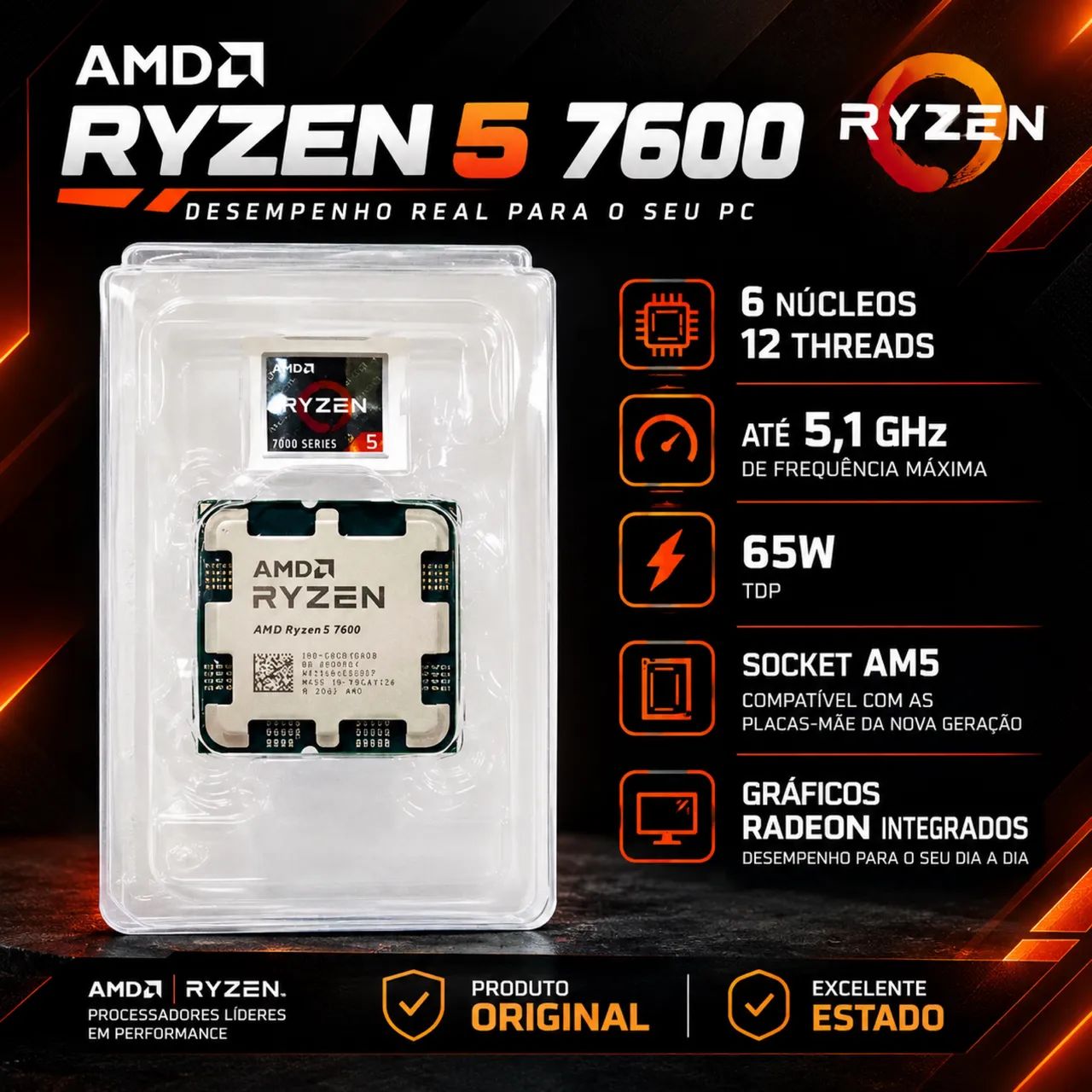 PROCESSADOR AMD RYZEN 5 7600