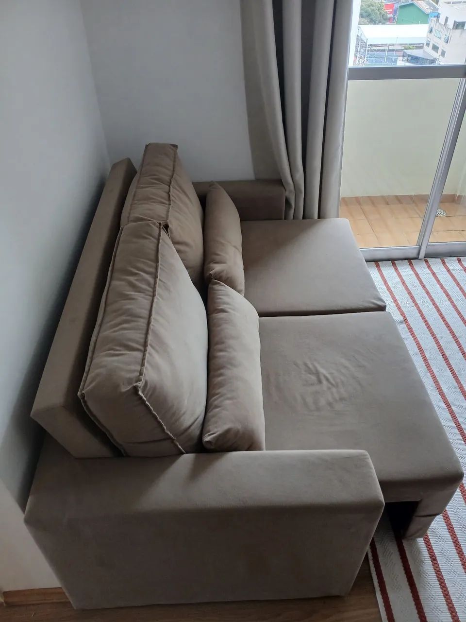 Sofá 3 Lugares - Retrátil - Sochi Suede Bege - Foto 2