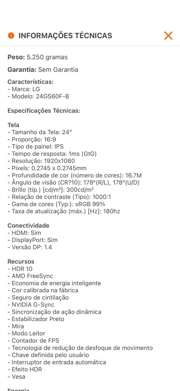 Monitor Gamer LG UltraGear 24 polegadas full HD 180HZ 1MS - Jundiai e Região! - Foto 2