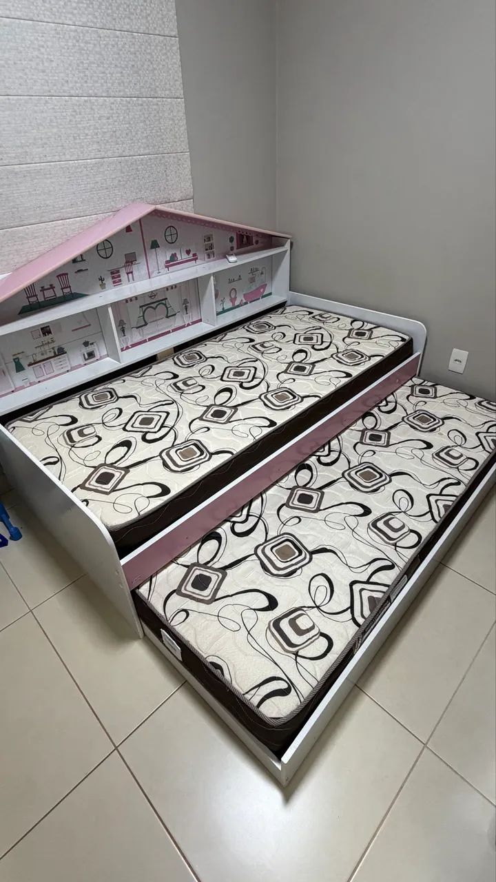 Bicama Infantil com dois colchões seminovos da Ortobom - Foto 2