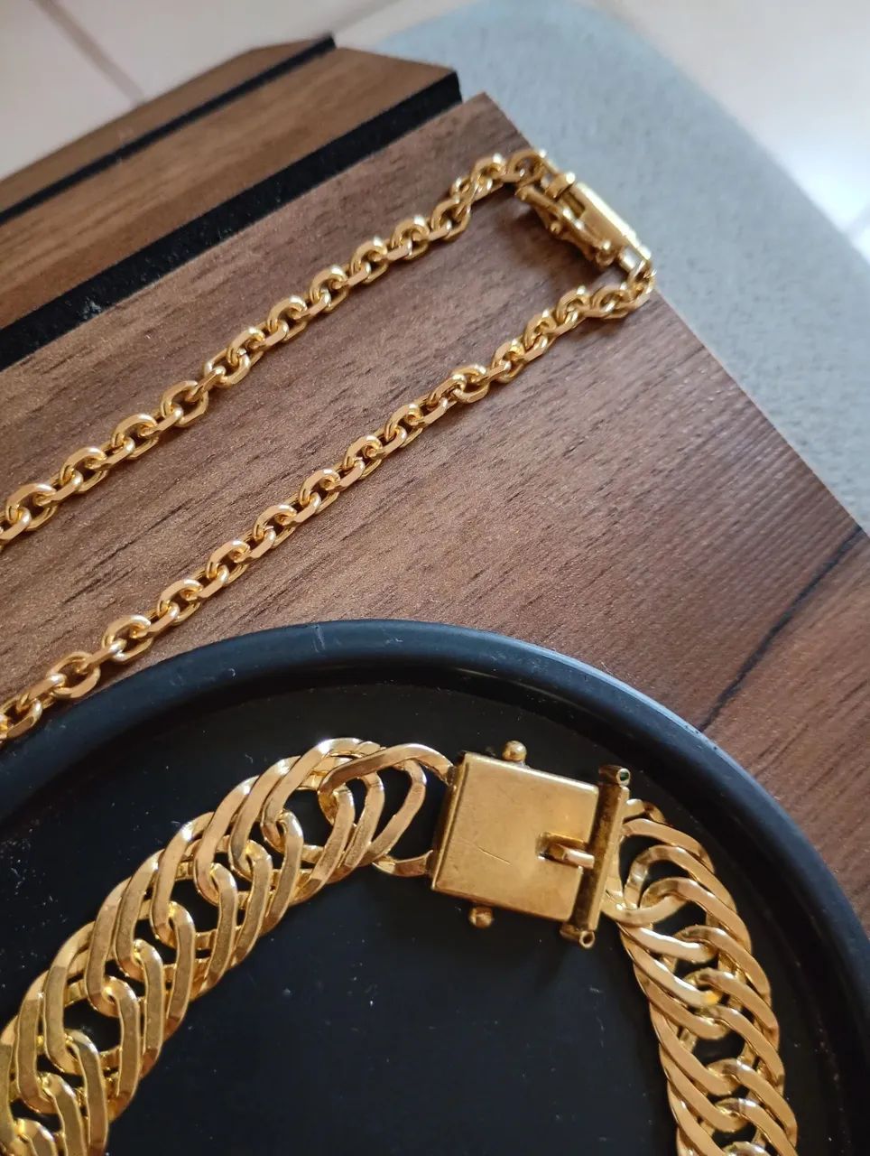 Kit cordão e pulseira moeda antiga 