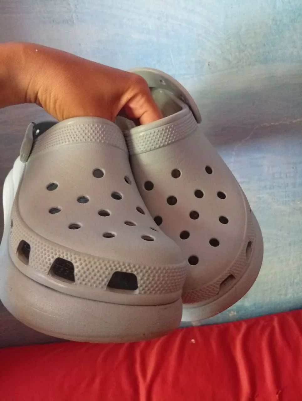 Crocs classic crush plataforma azul bebê / moon jelly