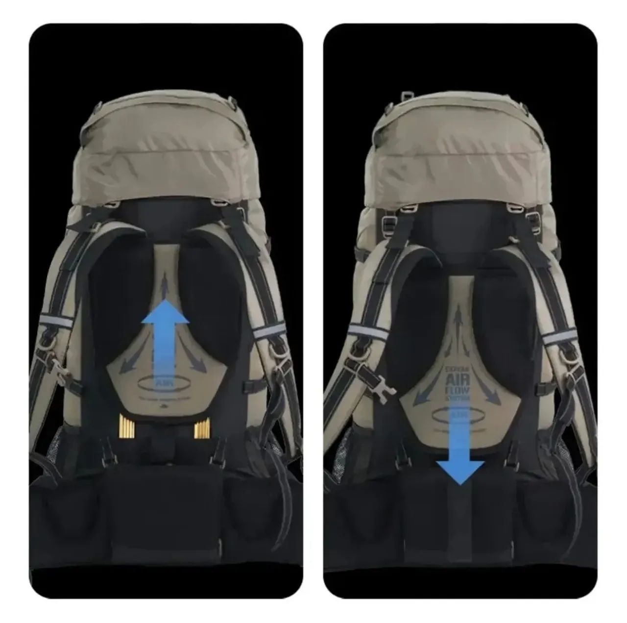 Mochila Naturehike Discovery de 70+5 L, cor preta e cinza.  - Foto 3
