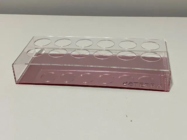 acrílico expositor para guardar óleos essencias capacidade 12 óleos de 5ml
