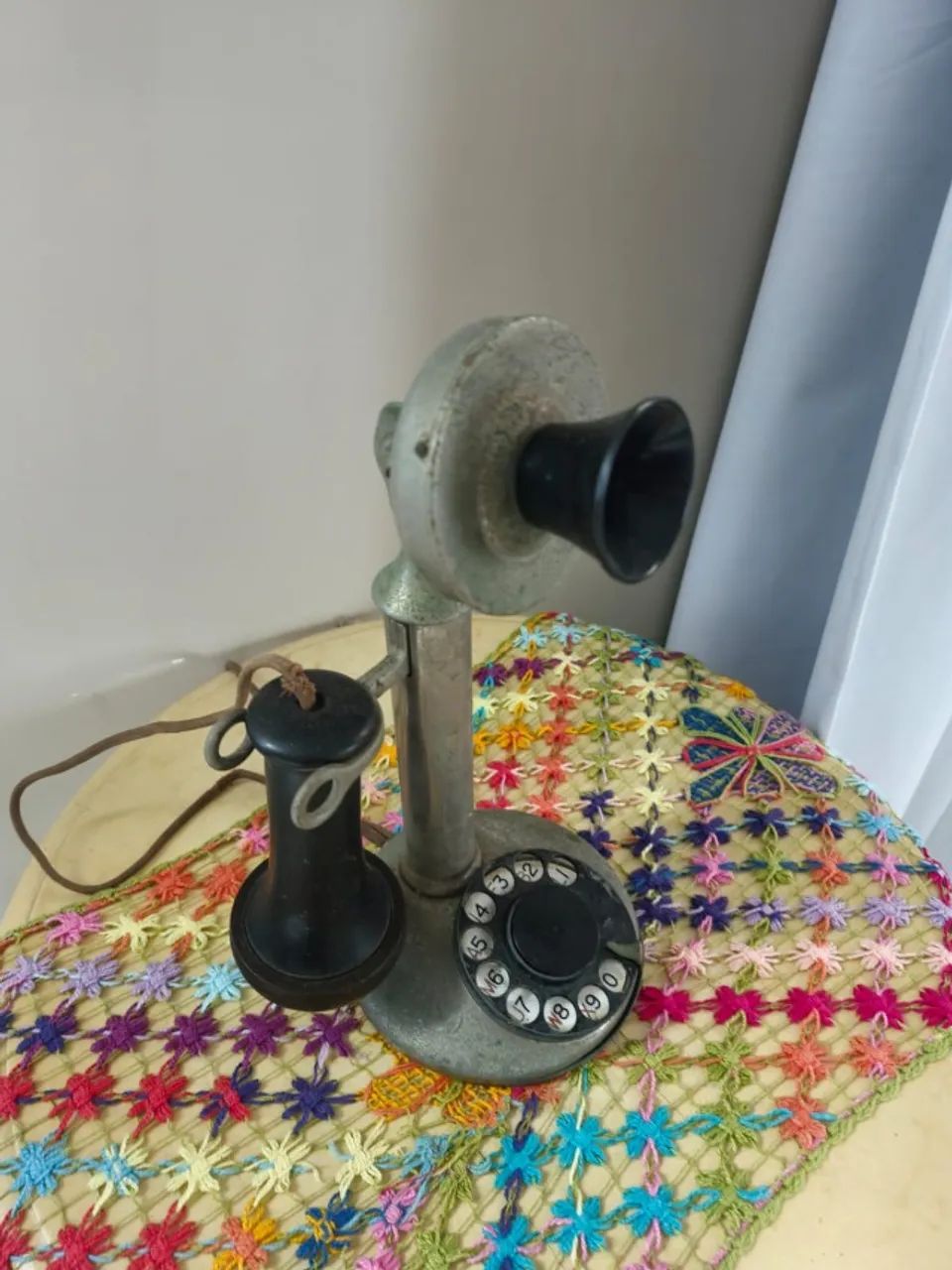 Raro Telefone Antigo Candelabro (Candlestick) Americano - Década de 1920 - Foto 4