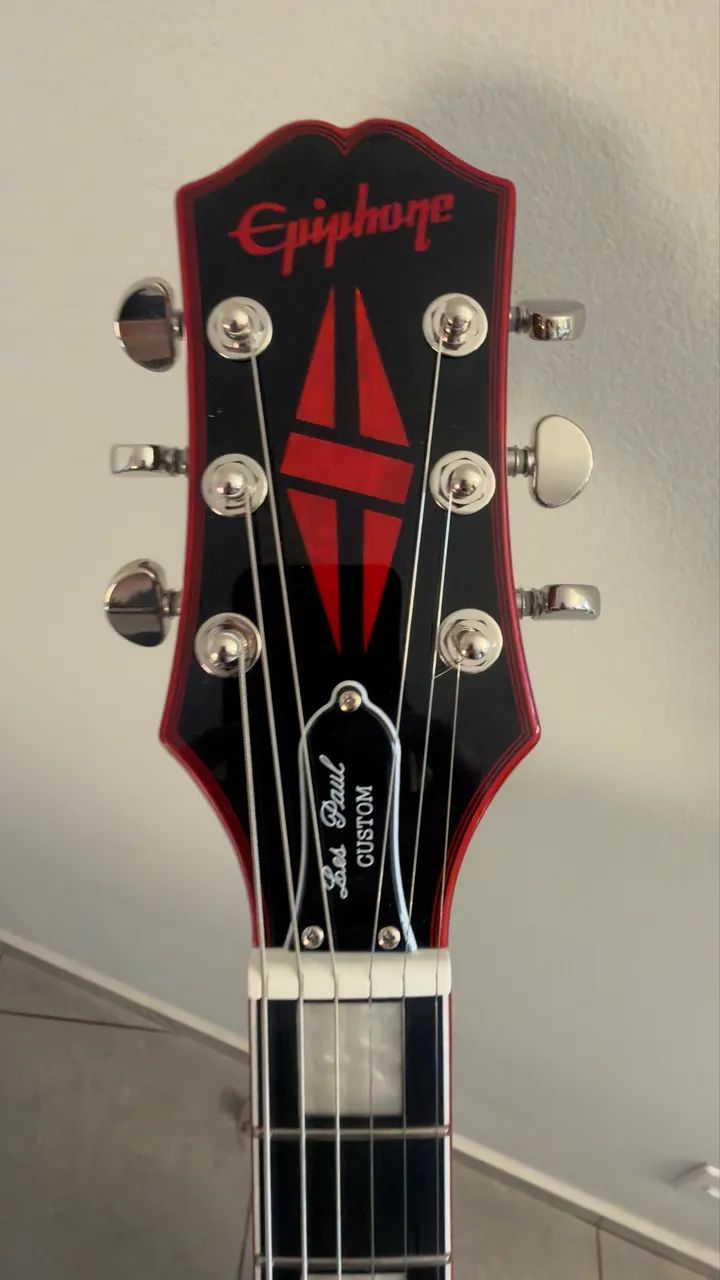 Epiphone Les Paul Custom Electric Guitar - Vermelha / Preta - Foto 3