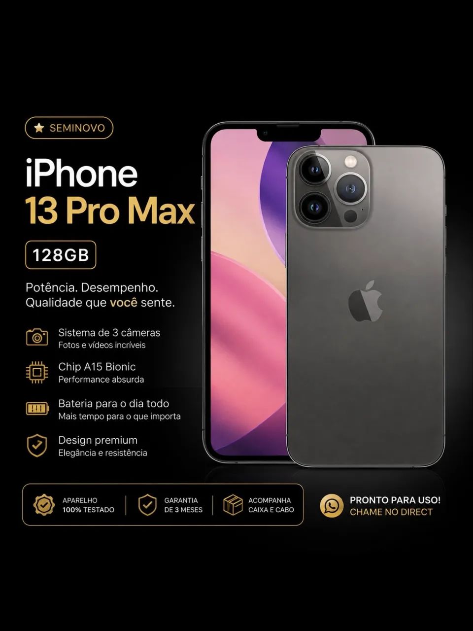 Vendo iPhone 13 PRO MAX 128GB - Celulares e Smartphones - Santa