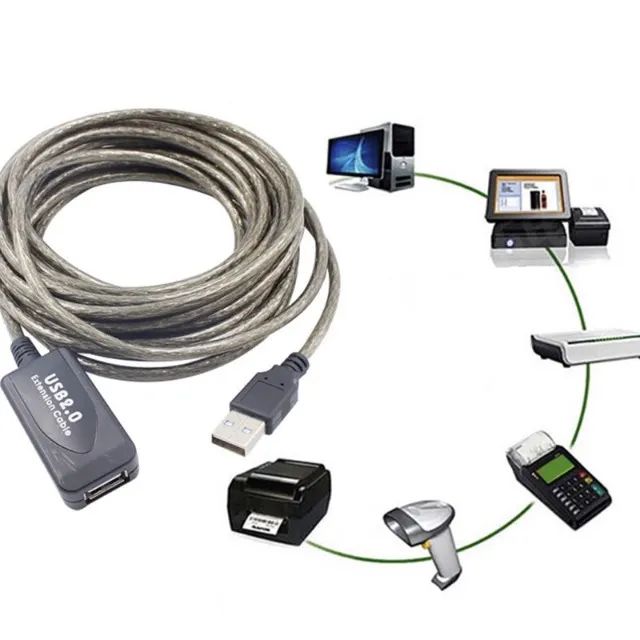 Cabo Extensor Usb M/F 2.0 Blindado 10M - Foto 2