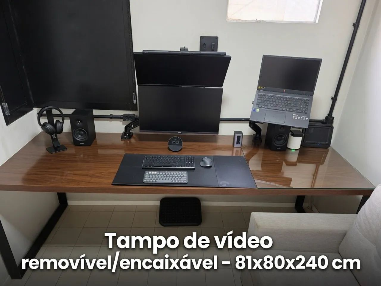 Mesa para escritorio executivo. (242×82×80)