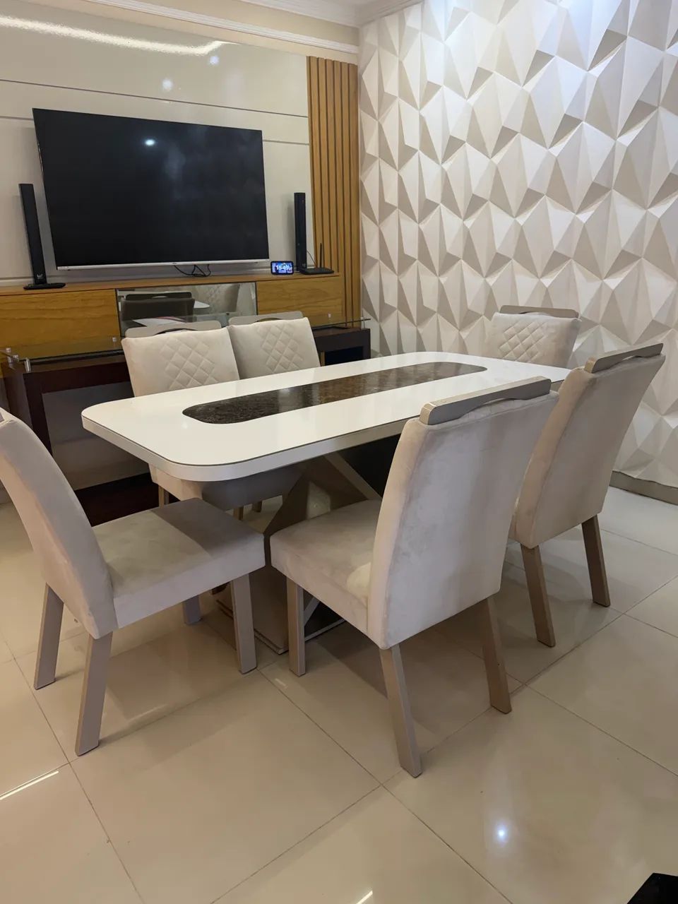 MESA E CADEIRAS DE LUXO EM ÓTIMO ESTADO  - Foto 3