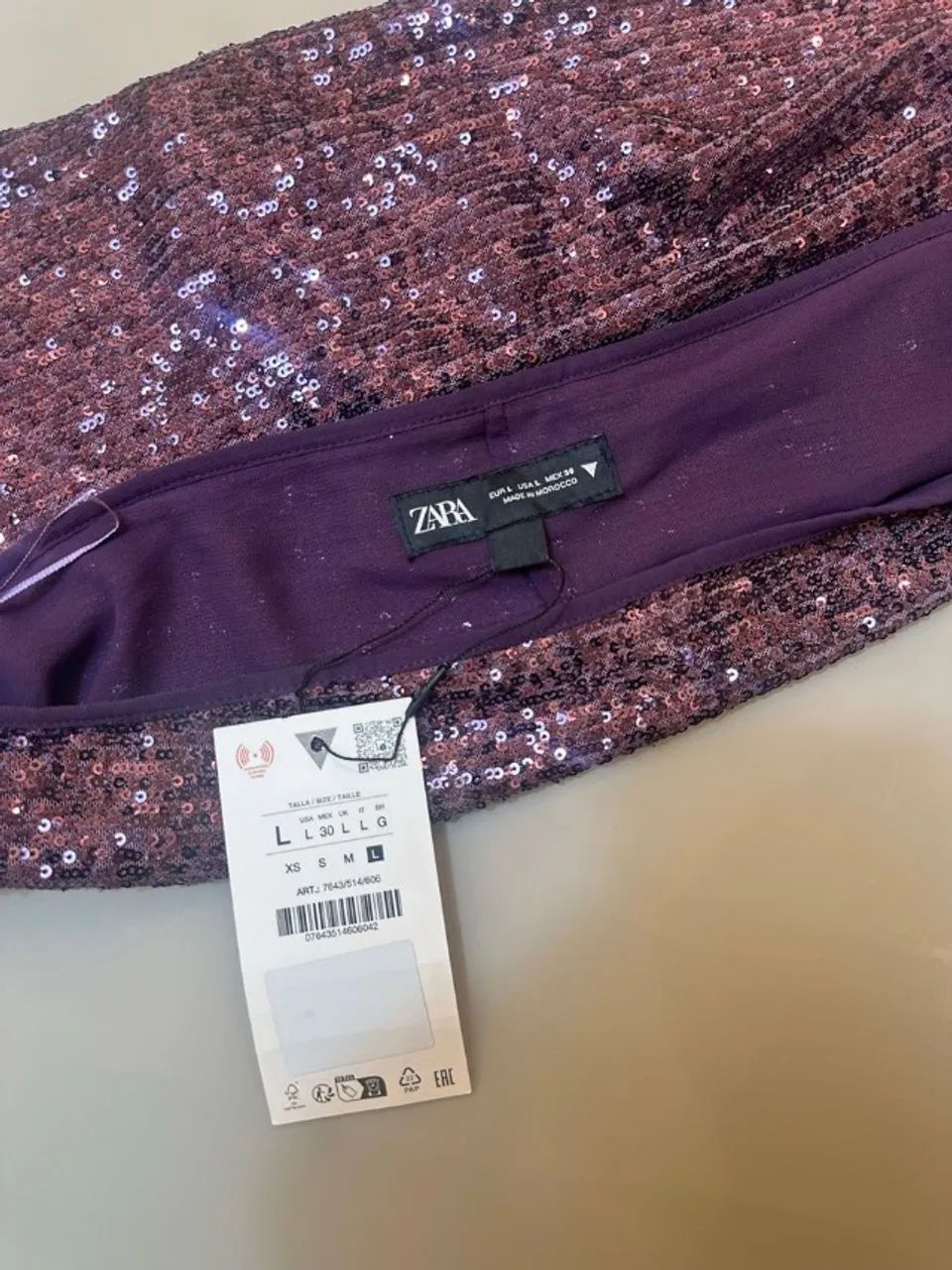 Saia paetê lilás Zara - Foto 4