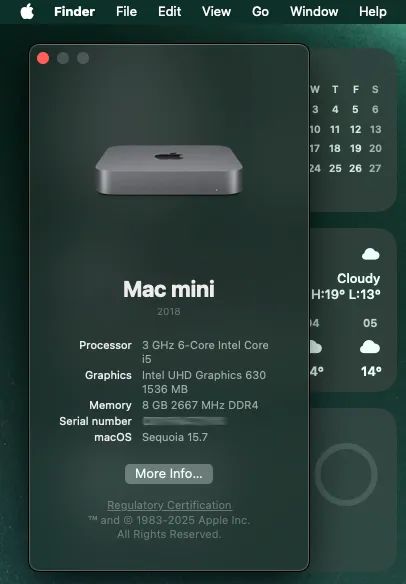 mac mini 2018 i5