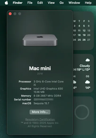 mac mini 2018 i5