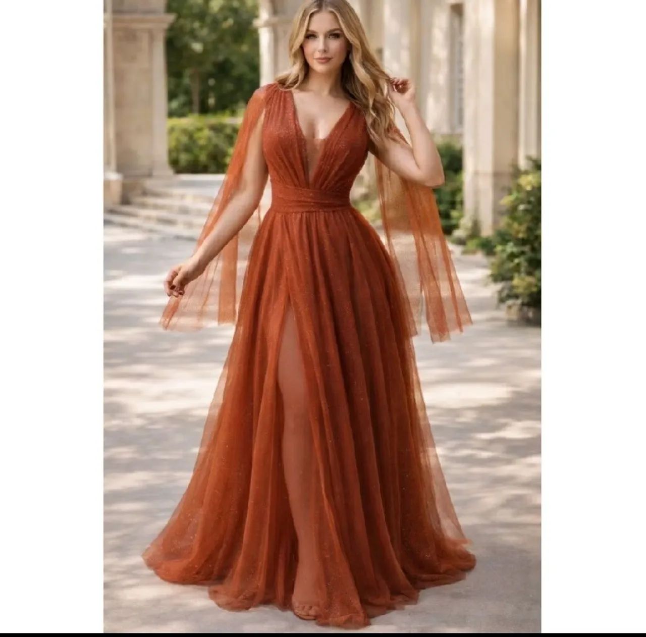 Vestido terracota e bolsa  - Foto 3