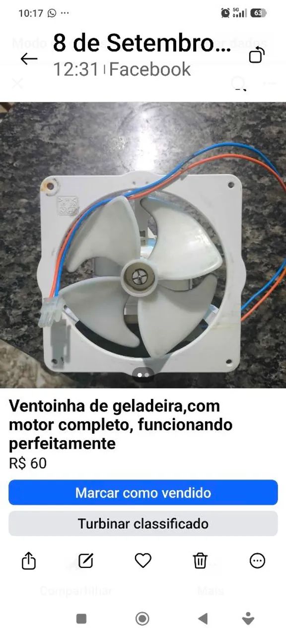 Ventoinha de geladeira Brastemp  - Foto 3
