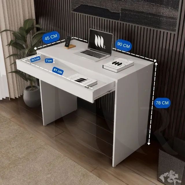 Escrivaninha Moderna 1 Gaveta 100% MDF NOVA - Pronta Entrega - Foto 2