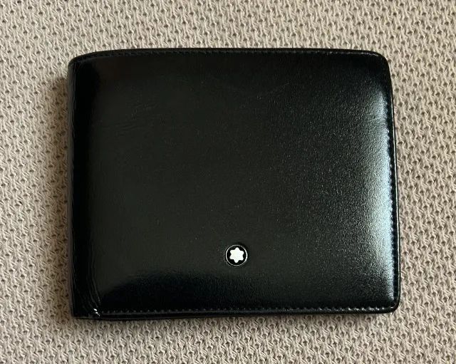 CARTEIRA MONT BLANC  SARTORIAL COURO PRETA