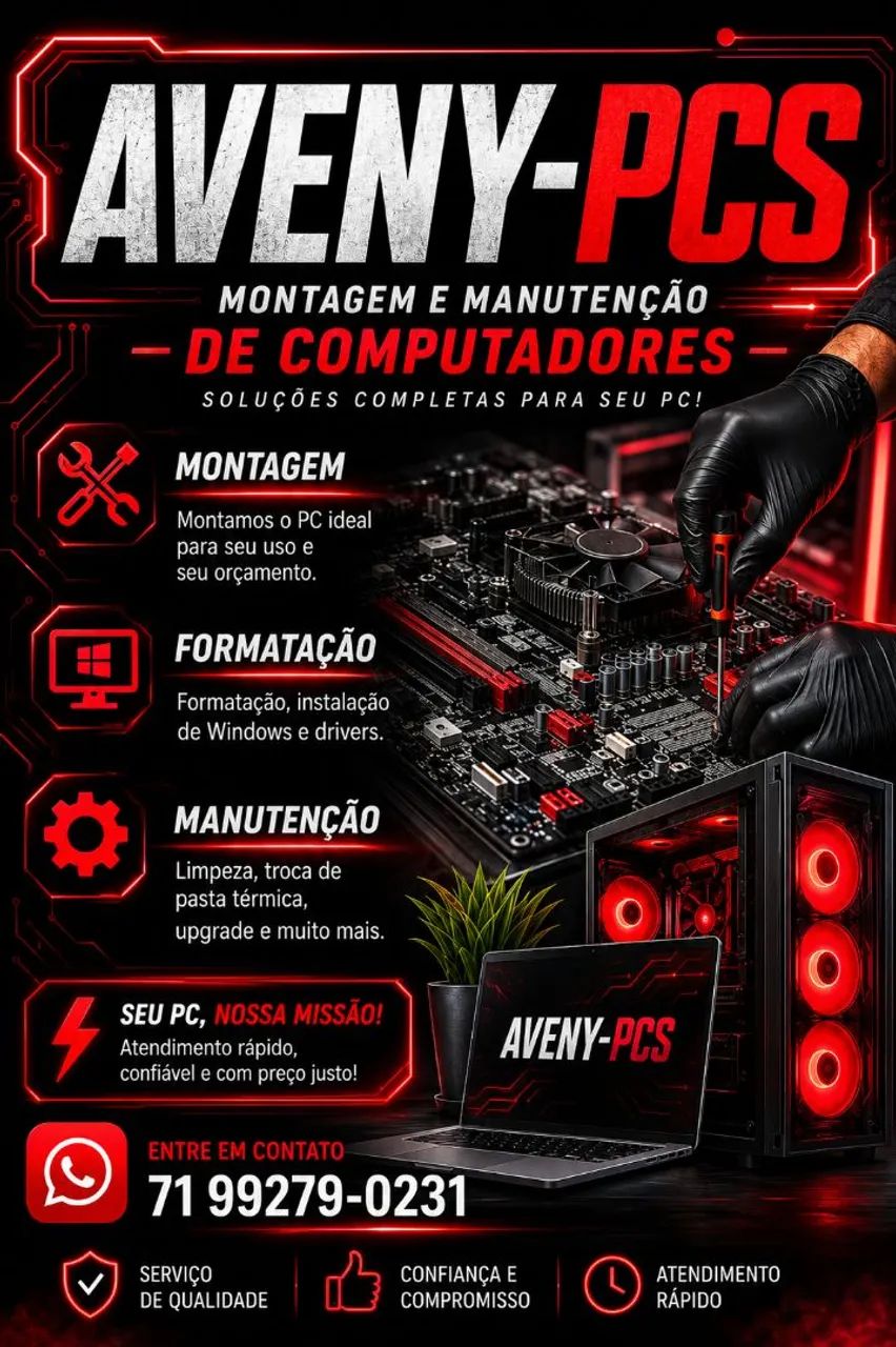 MONTAGEM DE PC E LIMPEZA.